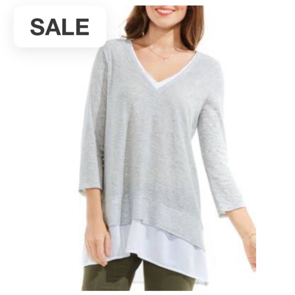 Vince Camuto Tops - NWT VINCE MIX MEDIA LAYERED TOP